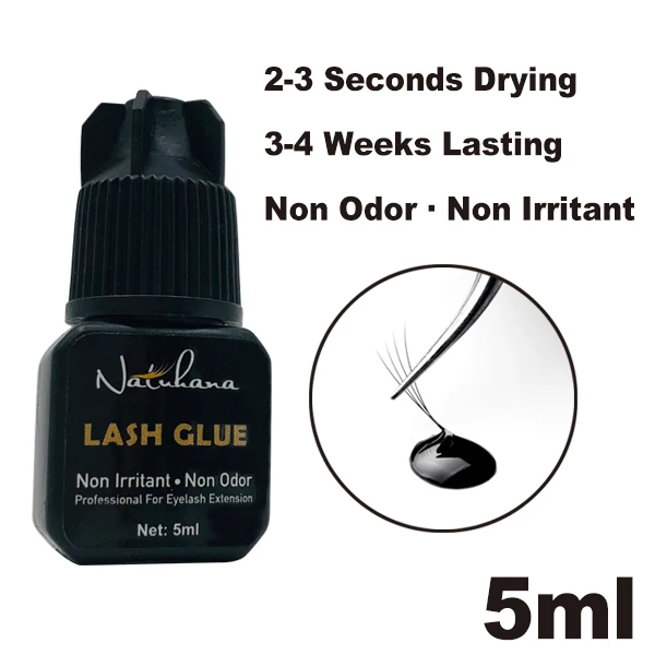 5ml NATUHAHA 5 мл 2-3 секунды быстрый сухой очень сильный черный клей для наращивания ресниц профессиональный без моделирования клей для ресниц клей - Цвет: 5ml