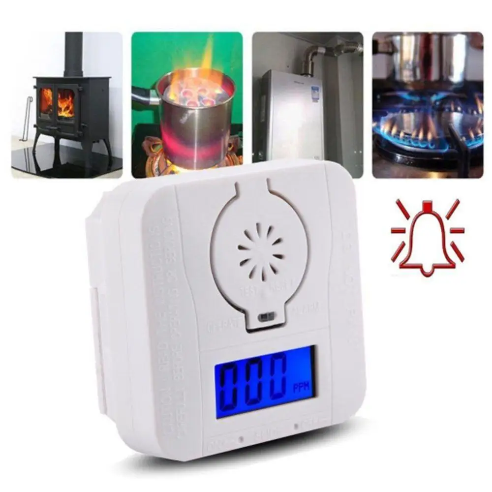 Carbon Monoxide Alarm CO Gas Detector Battery Operated Digital LED Display Sensor |
