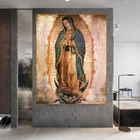 Художественная настенная Картина на холсте, мексиканская Дева Мария Гуадалупе, плакаты и принты, украшение для дома и гостиной