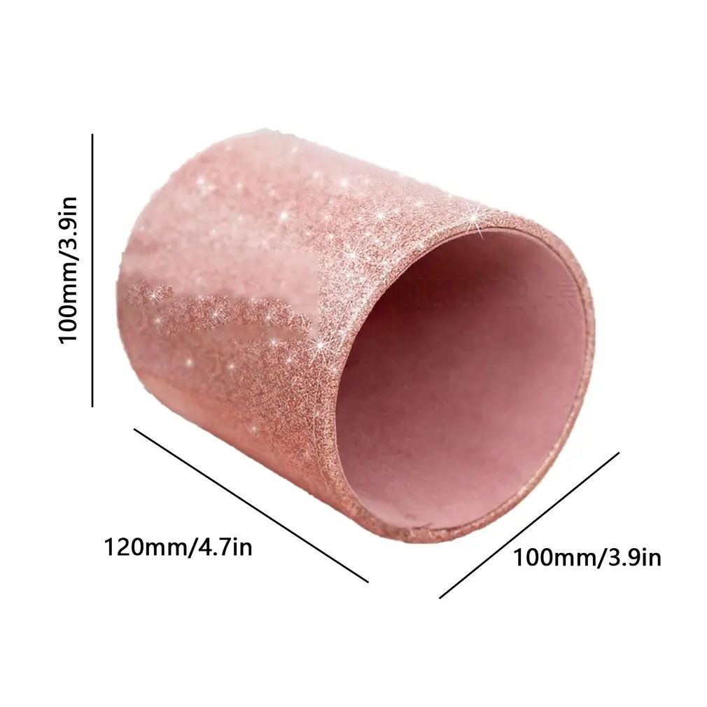 

Desktop Shiny PU Leather Pen Holder Pen Holder Stationery Desk Tidy Container Cosmetic Brush Storage Bucket