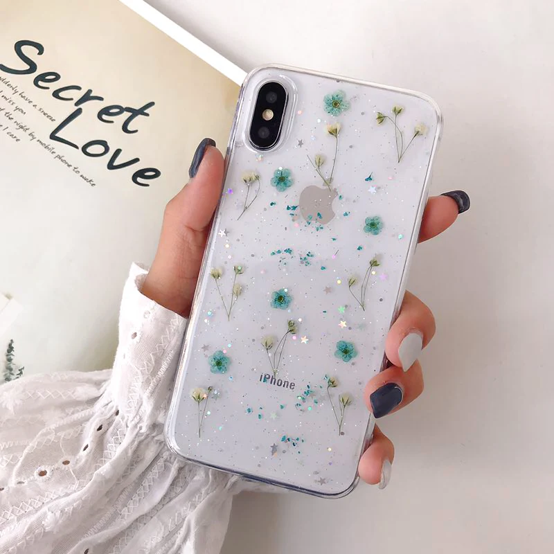 3 Для Iphone 11 Pro X 7 настоящий цветок Прозрачный чехол для телефона с цветочным рисунком для Iphone 11 Pro X Max XR XS 6 6s 7 8 Plus Мягкий силиконовый чехол - Цвет: 3