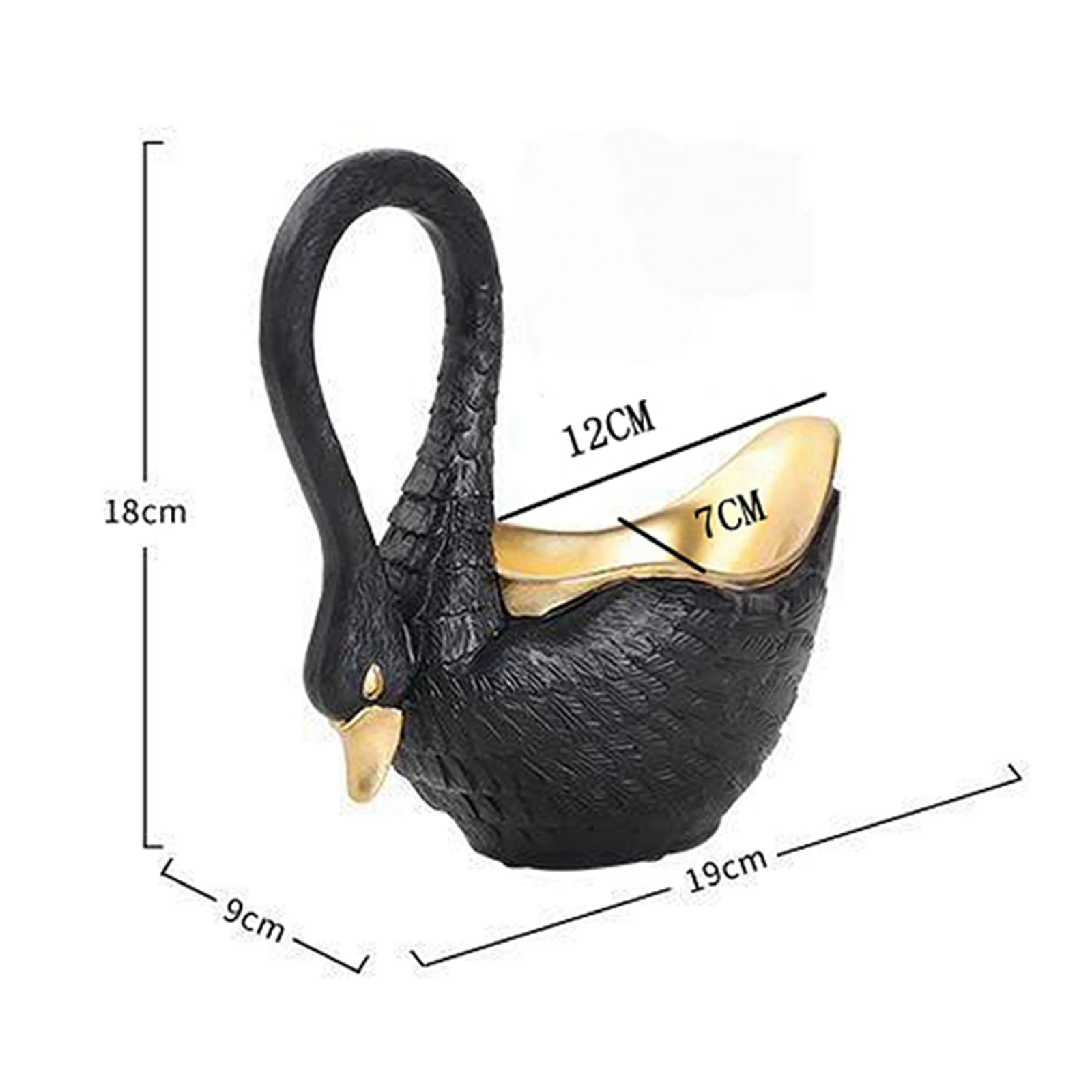 

Modern Swan Resin Craft Wedding Ornament Decorative Home Office Black