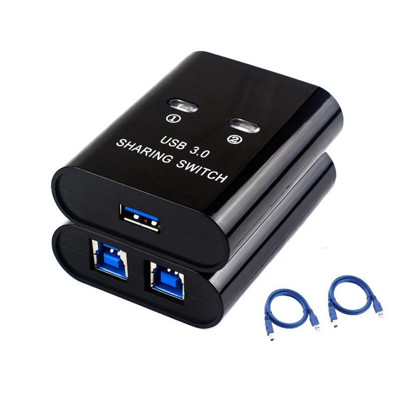 2 Port USB3.0 Switch Printer Splitter 2 In 1 Out Switcher Two Computers Share A usb3.0 Device With Cable