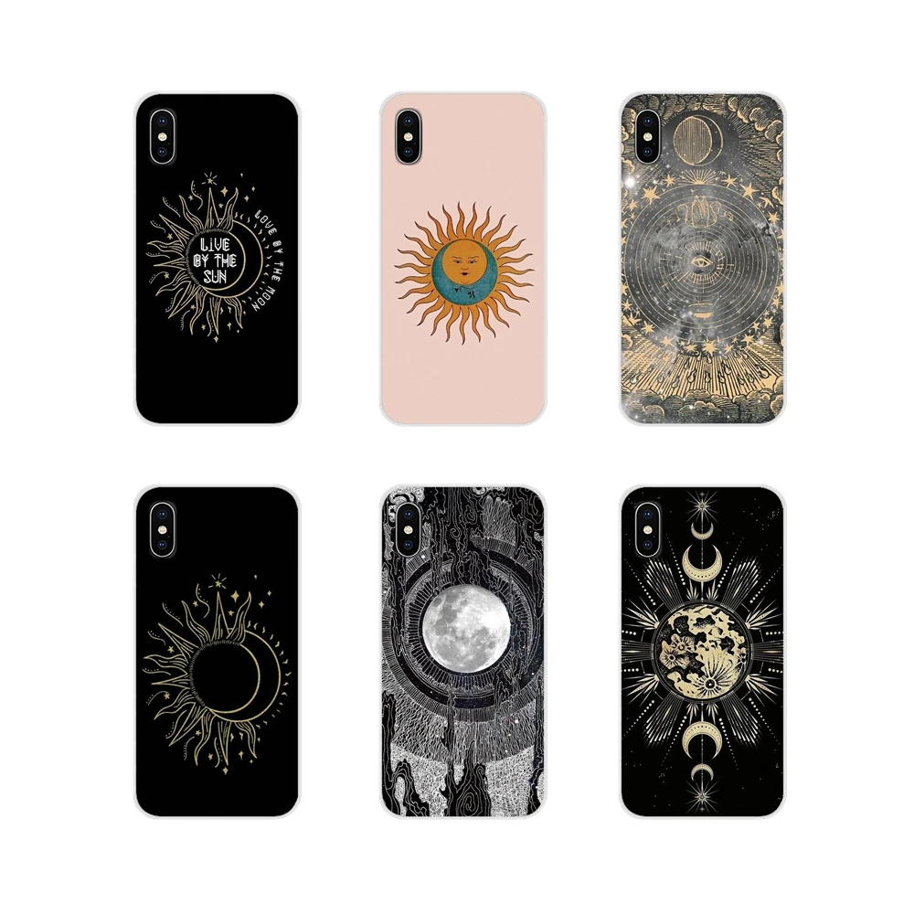 Солнце и луна аксессуары для телефона Чехлы Apple iPhone X XR XS 11Pro MAX 4S 5S 5C SE 6S 7 8 Plus ipod 5