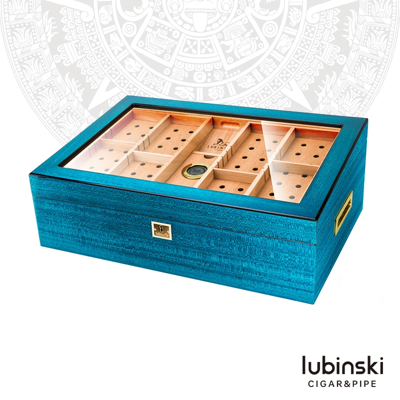 

LUBINSKI вместительная кедровая отделка для пианино, дорожный хьюмидор с замком, увлажнитель, гигрометр, чехол для сигар, коробка-хьюмидор
