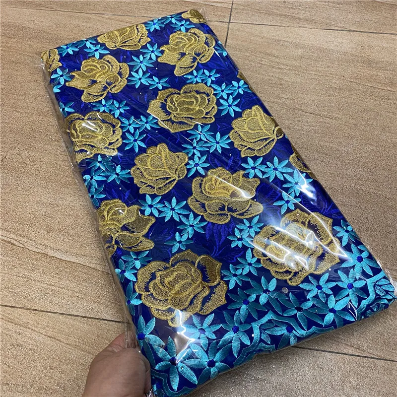 

5 ярдов хлопчатобумажная ткань 2021 Дубай Тяжелая вышивка бисером африканская сухая кружевная ткань швейцарская вуаль кружева в Швейцарии HL