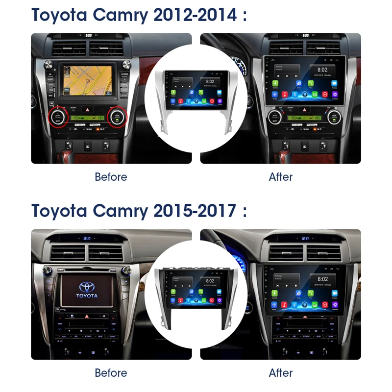 Автомагнитола 2 din + 32 ГБ 10 1 дюйма Android 9 для Toyota Camry 8 50 55 2012-2017 мультимедийный