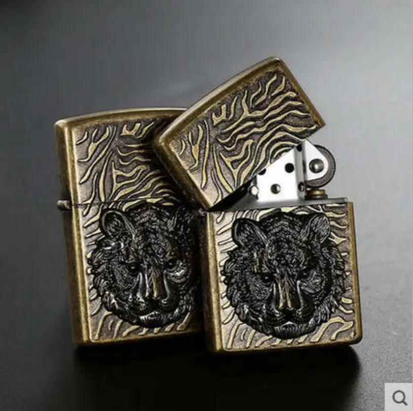 Оригинальный керосиновая Зажигалка Зорро в виде головы тигра творческий