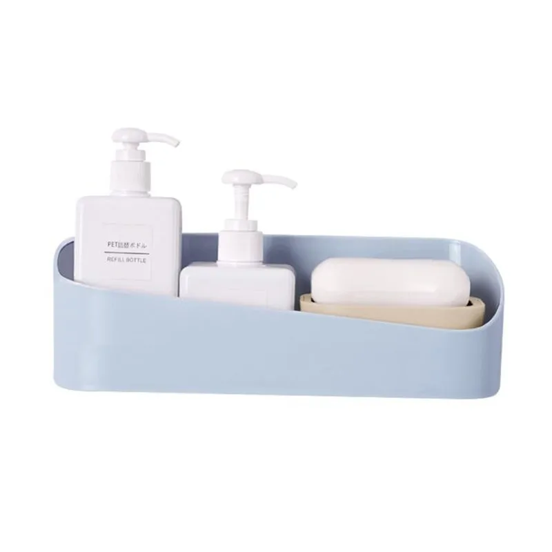 Полка для ванной пластиковая клейкая полка душа комнаты шампуня и настенный