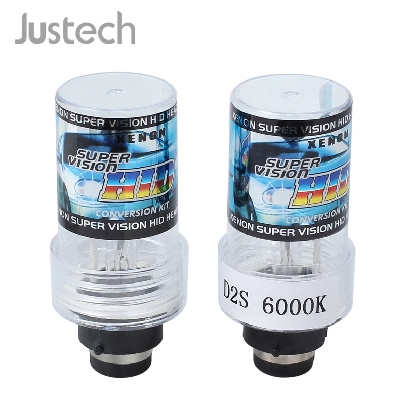 

Justech 2Pcs D2S 6000K Ice White 35W Bulbs Replacement for Cars Motorcycle with HID & Bi Xenon Headlights Headlamp As Standard