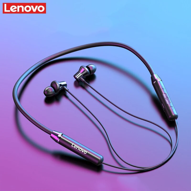 Lenovo беспроводные Bluetooth наушники, магнитные спортивные наушники для бега IPX5, водонепроницаемые спортивные наушники с шумоподавлением