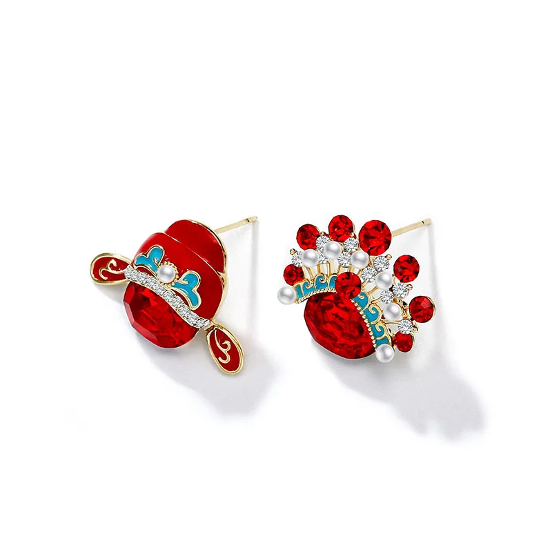 Женские асимметричные серьги гвоздики в китайском стиле элегантные высокого