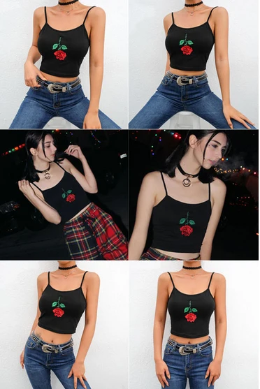 Летняя Новинка модная женская сексуальная короткая кофта с вышивкой розы