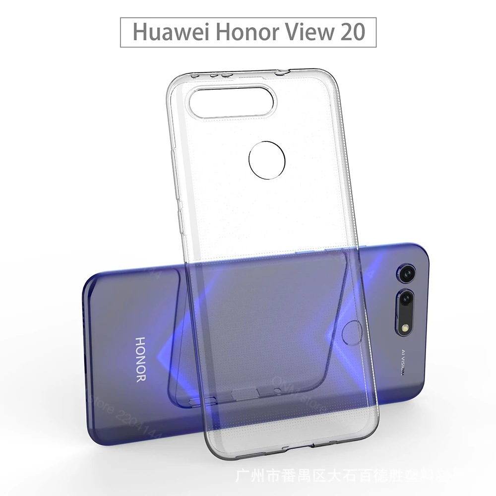 Case For Huawei Honor View 20 TPU Silicon Clear Fitted Bumper Soft Case for  Huawei Honor View 20 Transparent Back Cover  V20