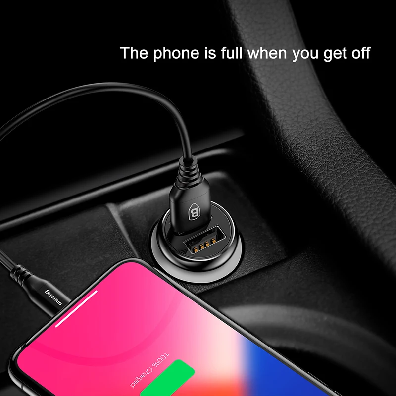 BASEUS двойной Переходник USB для зарядки в машине 4.8A мини металлическое автомобильное зарядное устройство для мобильного телефона автомобильное USB зарядное устройство автоматическая зарядка 2 порта 24 Вт для iPhone