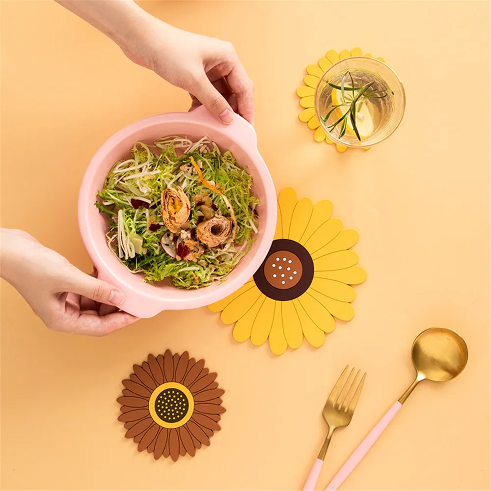 

Sunflower Potholder Pot MatKitchen Decoration Table Linen Napkins Wedding Table Mat Pumpkin Placemat Dining Accessories
