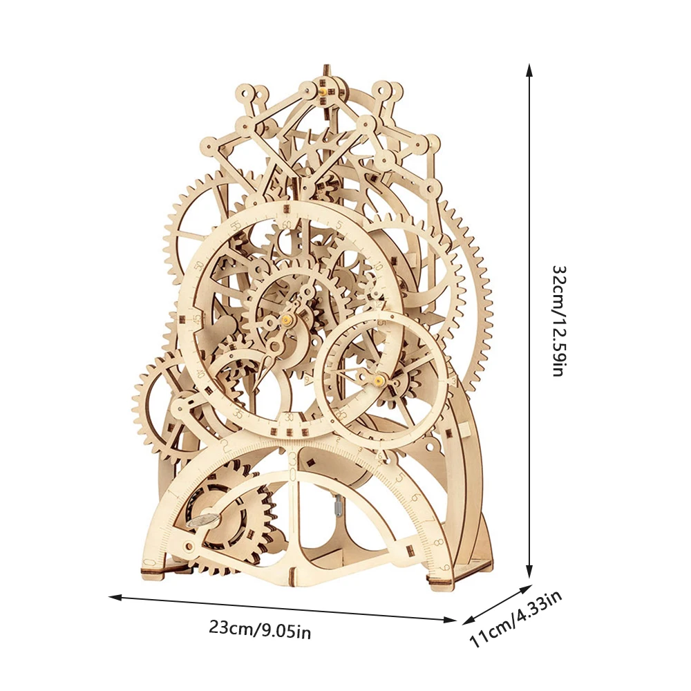 

DIY 3D Wooden Pendulum Clock Puzzle Mechanical Gears Building Set Assembly Model Family Wooden Craft Kids Adults Birthday Gifts