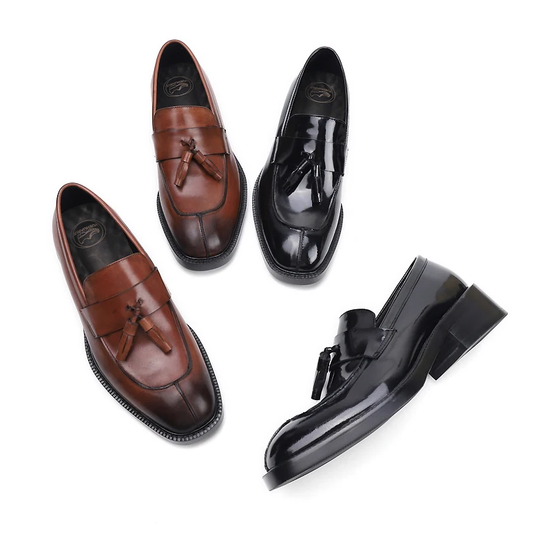 Мужские летние туфли в стиле ретро кожаные ручной работы британском лоферы для