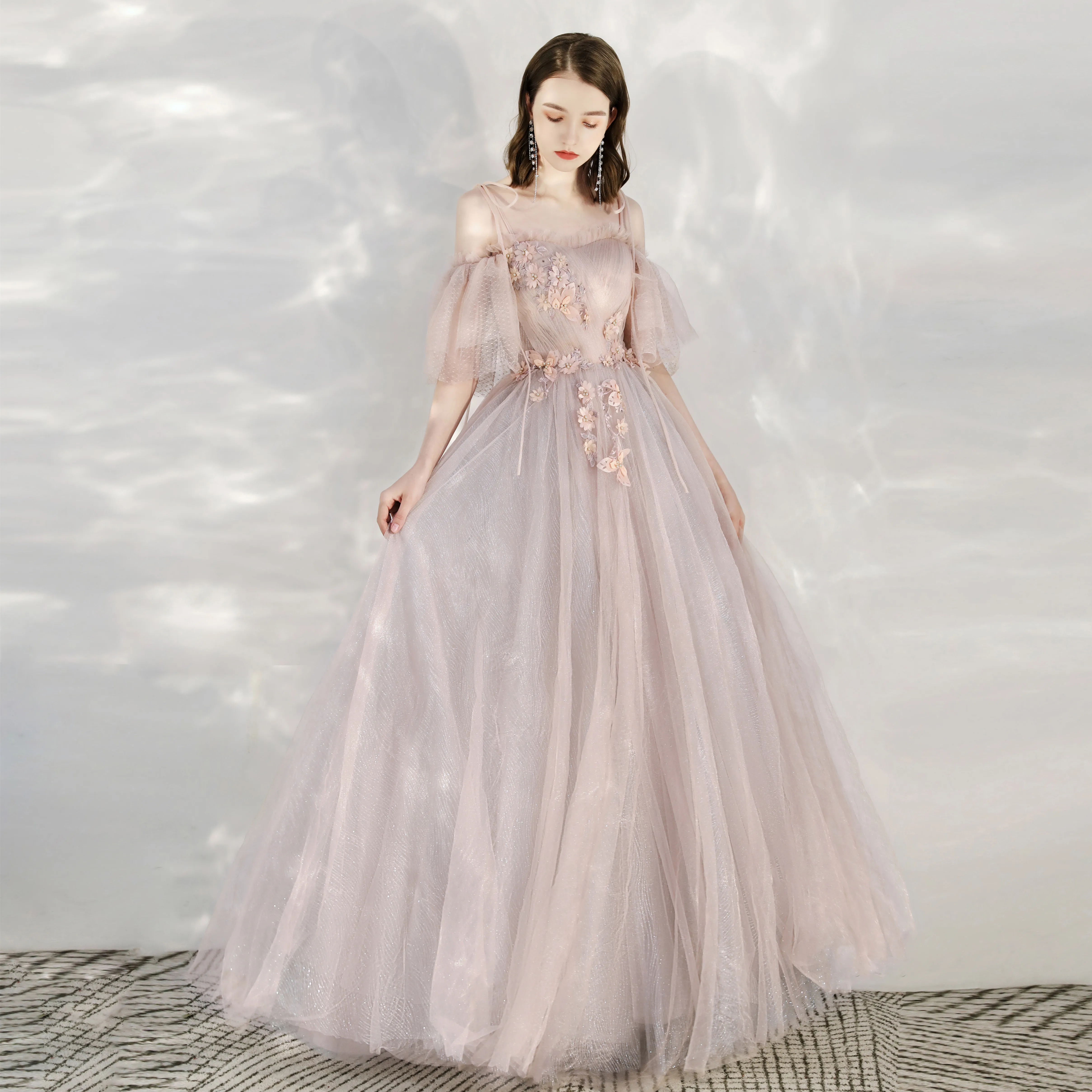 

New bridesmaid dress female 2020 summer style bridal gown wedding banquet toast host party brim little fairy