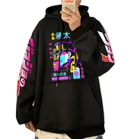 anime jojos bizarre adventure printed hoodies hip hop sweatshirts long sleeve pullover loose print streetwear for men and women