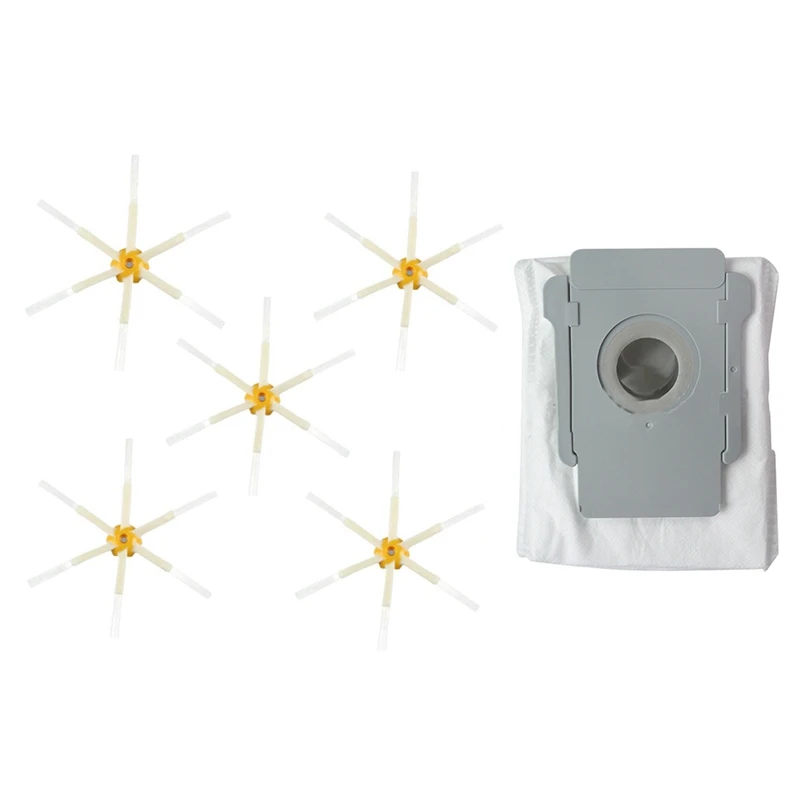 

6 Pcs for IRobot Roomba Vacuum Cleaner Part: 5 Pcs Side Brush & 1 Pcs Dust Bag