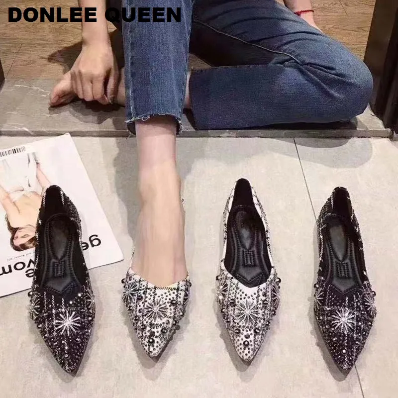 Модная женская обувь Стразы ботинки на плоской подошве легкий дышащий материал