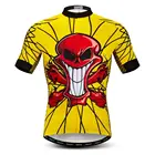 Футболка мужская для велоспорта, профессиональная желтая майка с черепом для езды на горном велосипеде, 2020