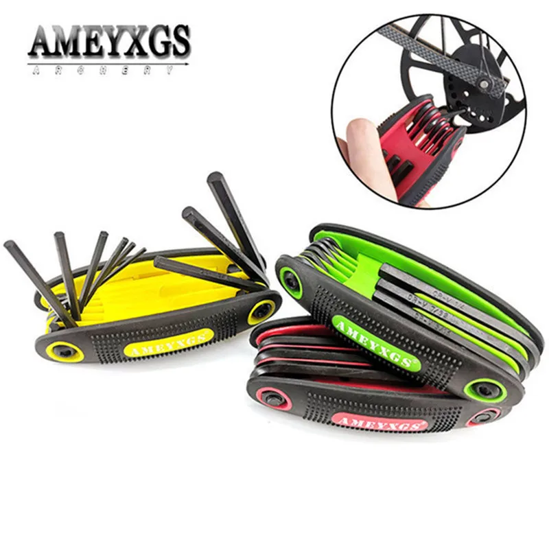 

Shooting Bow Repair 9-in-1 Wrench Compound Bow Tension Adjustment Recurve Bow Installation Multi-size Wrench for Archery Hunting