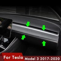car center console trim for tesla model 3 y carbon fiber accessories dashboard panel wrap overlay car decoration 2017 2021