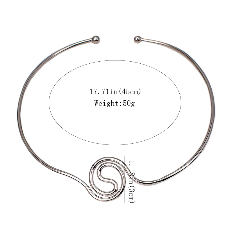 

Geometric Alloy Choker Necklace Necklaces & Accessories For Women Large Torque Metal Statement Necklace Girl Jewelry Accessories