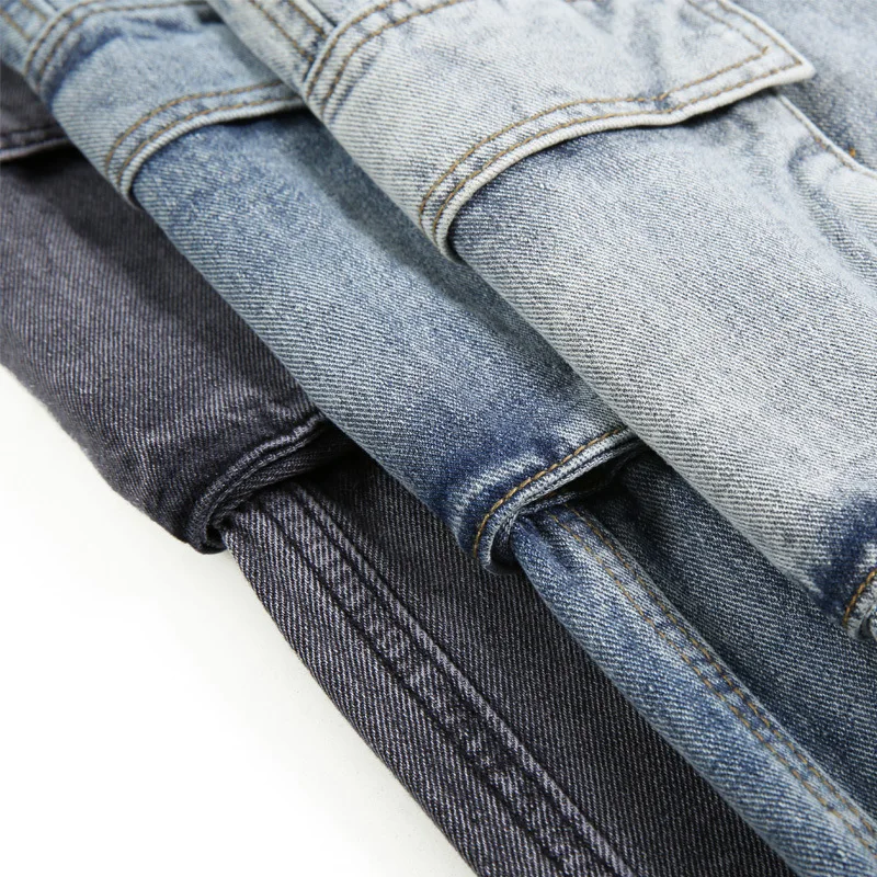 

Spring 2020 New Loose Straight Jeans High Waist Thin Skinny Pants multi pocket hip hop Students Casual Overalls jeans