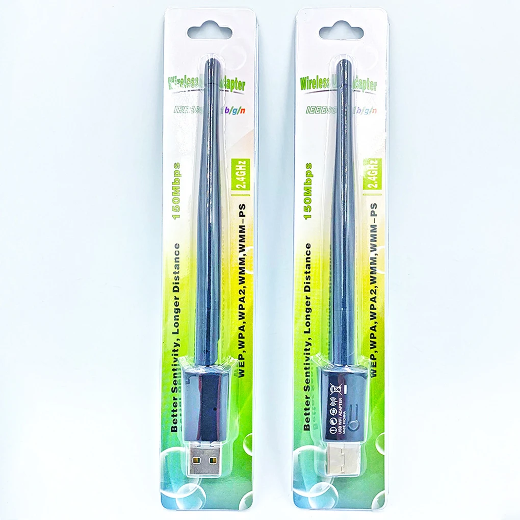 

150Mbps USB 2.0 WiFi Wireless Network Card 2.4GHz Adapter Mini Wi Fi Dongle Laptop PC Antenna