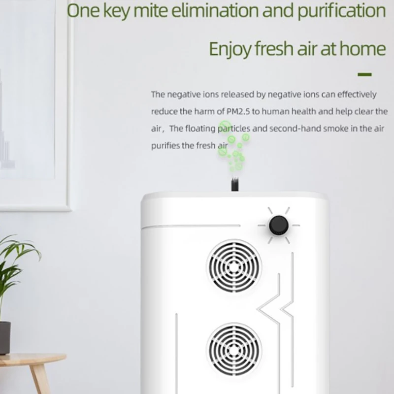 Очиститель воздуха домашний портативный 1500 Вт с отрицательными ионами, удаляющий дым и клещей, встроенный в туалет, американская вилка.