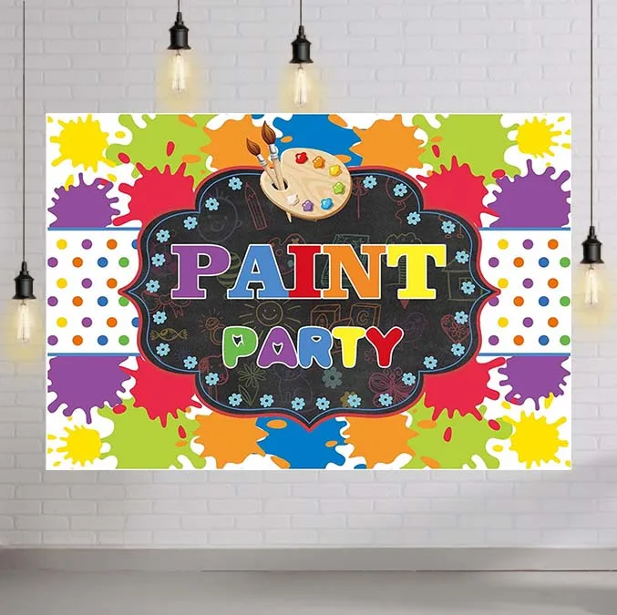 

Художественный Рисунок для вечерние, детский художественный баннер на день рождения, беспорядок, рисунок, брызги, граффити, настенный фон д...