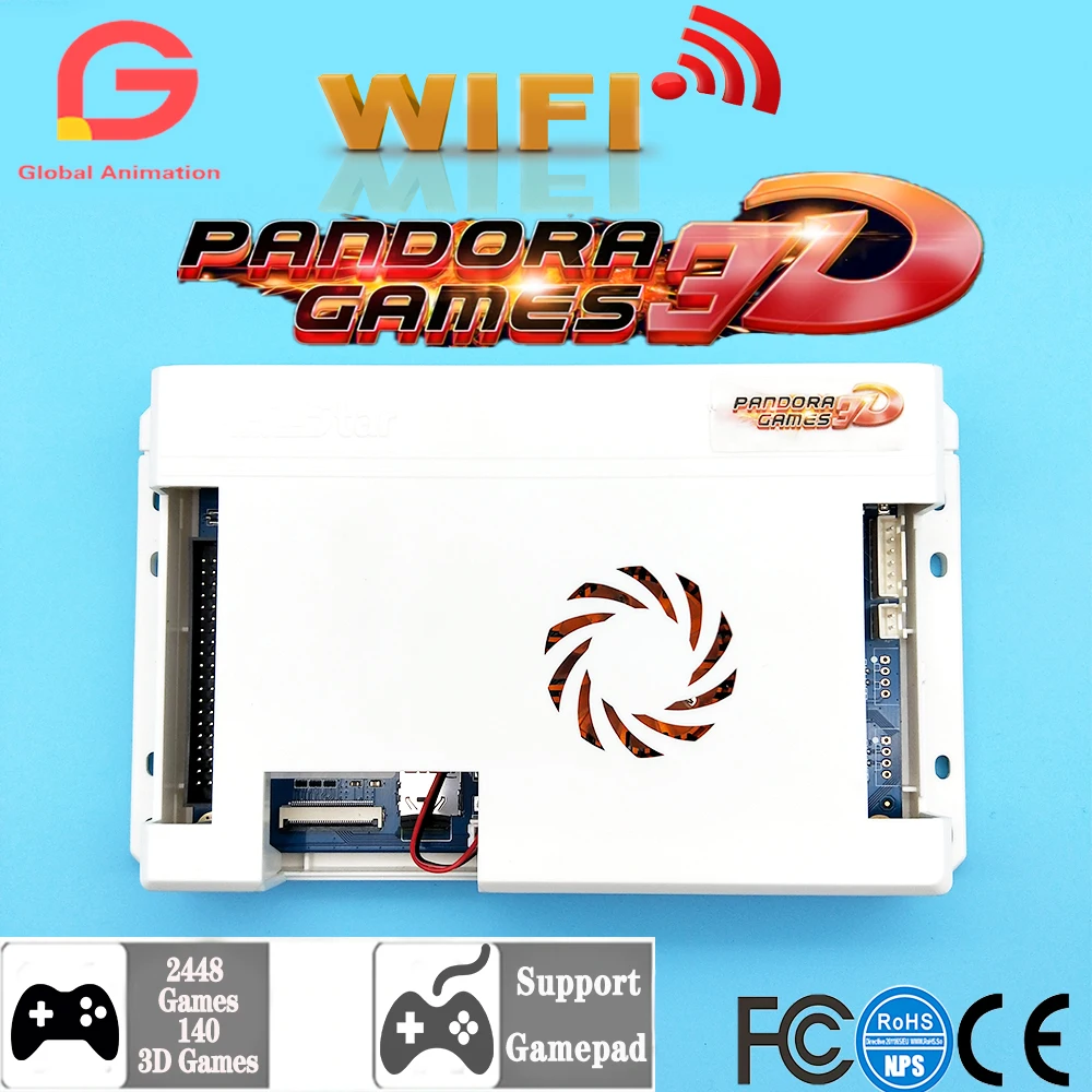 Игровой 3D Джойстик SANWA 2 игрока Pandora Wi Fi хромиросветодиодный светодиодная кнопка