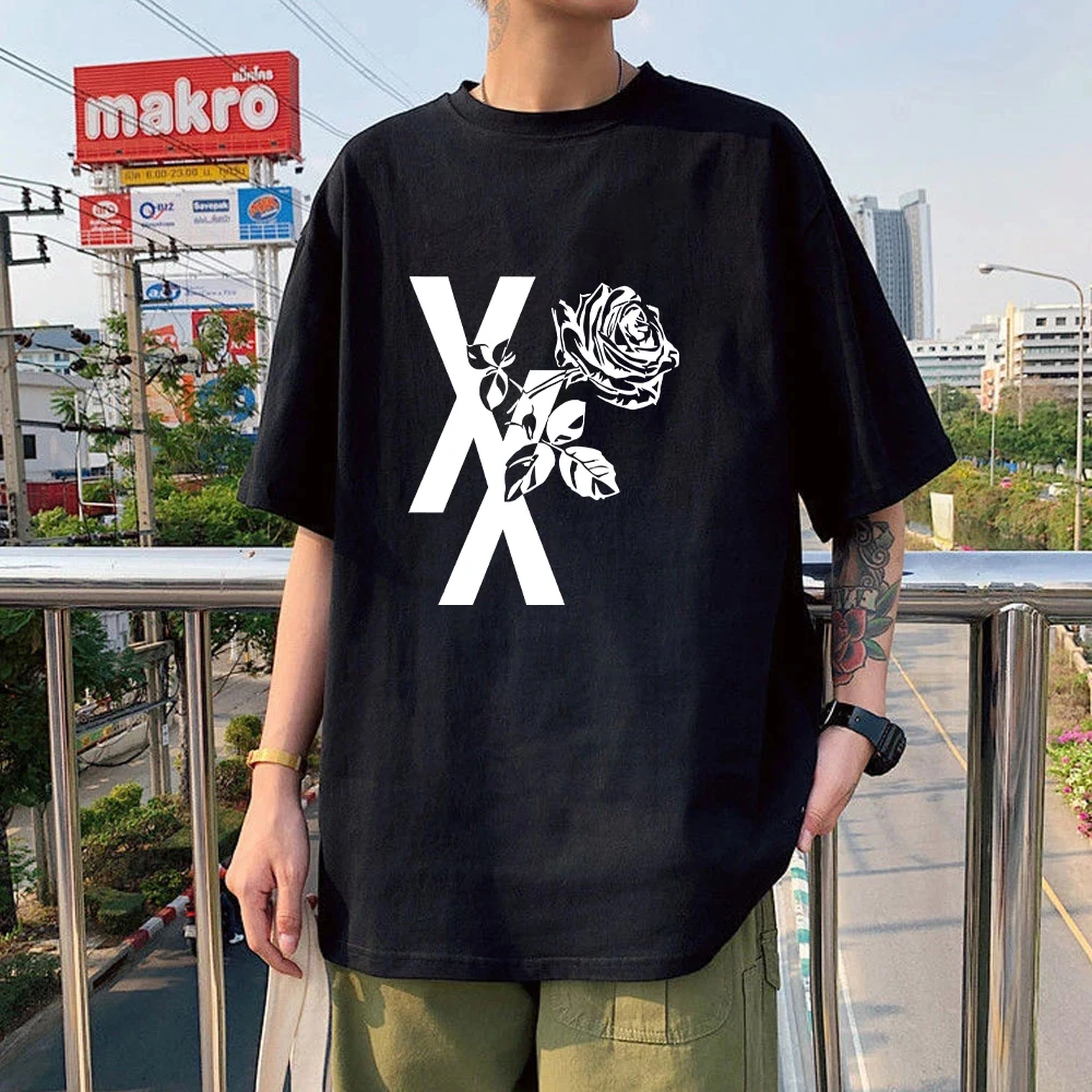 

Machine Gun Kelly MGK XX Rose flower 100% Cotton Tshirt Tops Harajuku Aesthetic Tshirt Oversized clothes Female/Man's T-Shirts