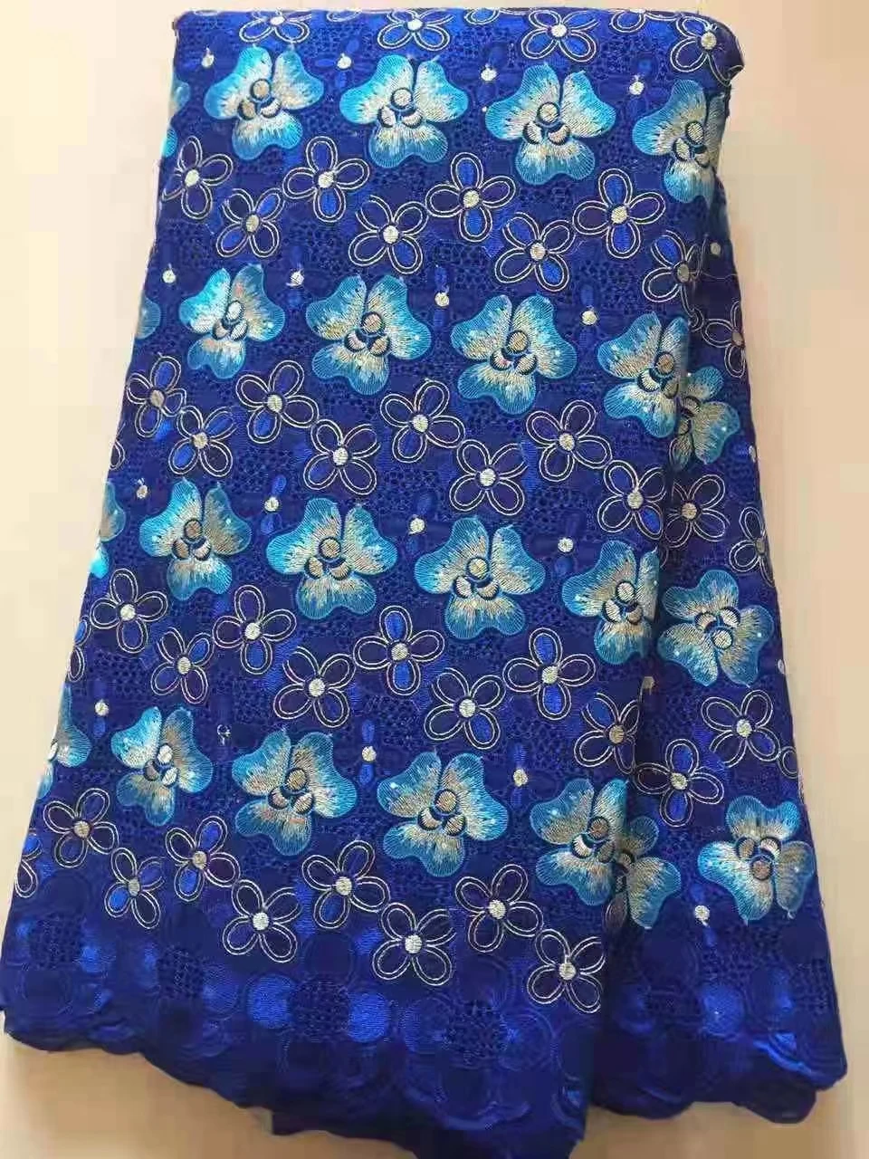 

2021Classic African Cotton Lace Fabric Embroidery Nigerian SwissVoile Lace In Switzerland Party Dress NN