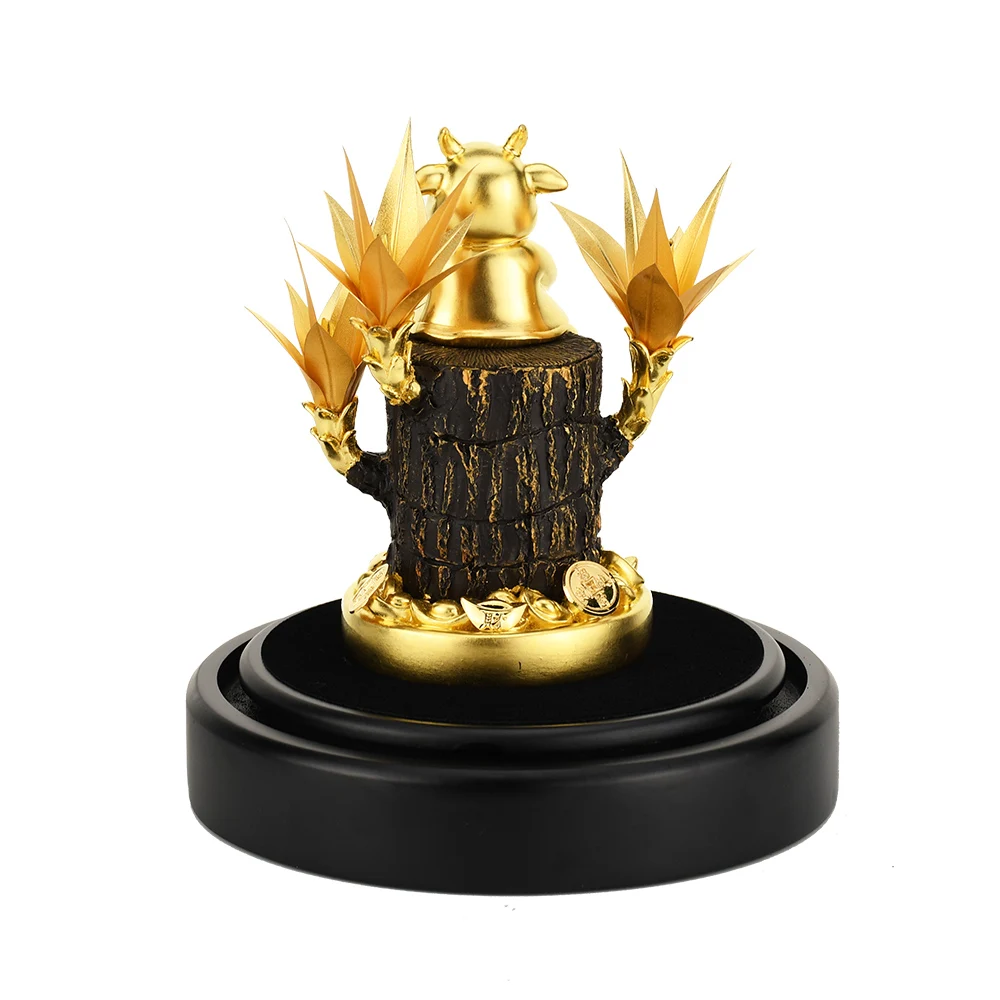 2021 китайская фотография счастливое дерево домашняя статуэтки из золотой фольги