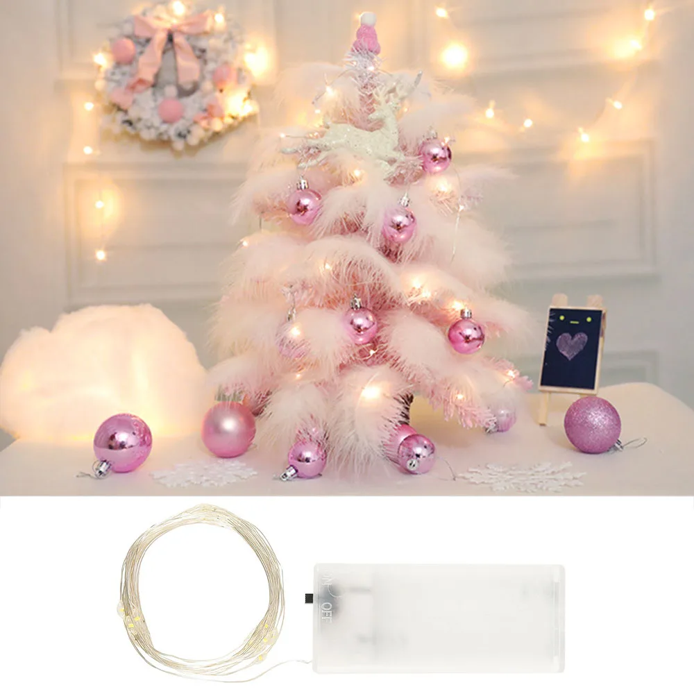 Розовый Рождественский венок висящий на двери ротанг милая Рождественская елка