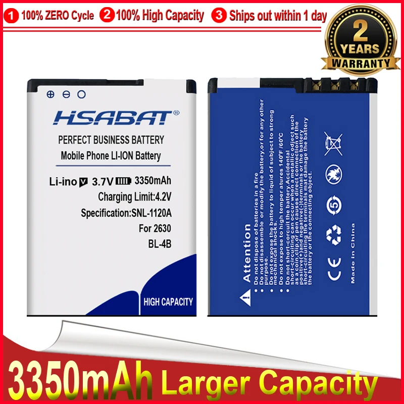 Аккумулятор HSABAT для NOKIA 2505 3606 3608 2670 2660 5000 2630 6111 7070 7088 7370 7500 7373 мА · ч 3350 Бесплатная
