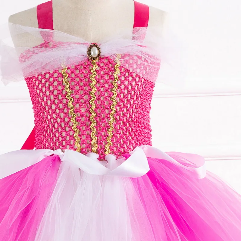 Платье принцессы для девочек костюмы на Хэллоуин вечерние Аврора платье Дети