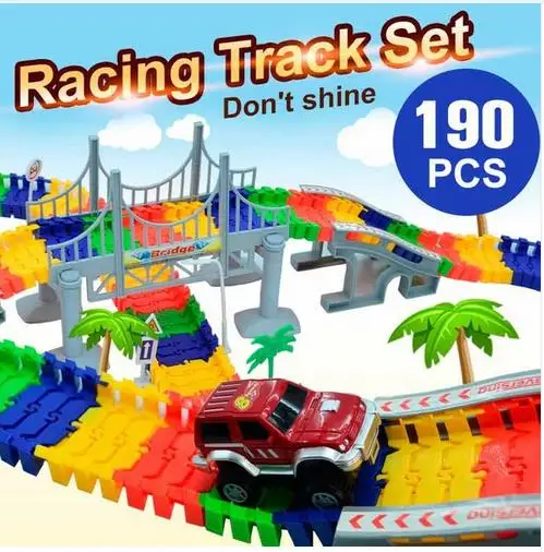 

Волшебные треки светящийся гоночный трек автомобиль с цветными огнями DIY Пластиковые светящиеся в темноте творческие игрушки для детей