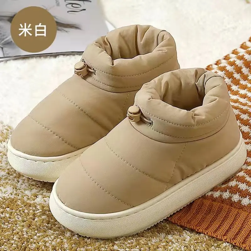 

Женские зимние плюшевые теплые хлопковые тапки, сумка на каблуке, водонепроницаемые, с защитой от холода, пуховые, хлопковые туфли на нескол...