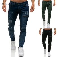 men bottoms 2020 fashion jeans skinny denim pant male casual hole ripped pants streetwear denim jeans hip hop pencil trousers