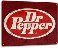 dr pepper soda pop store advertising vintage look retro wall decor bar metal tin sign 8x12in