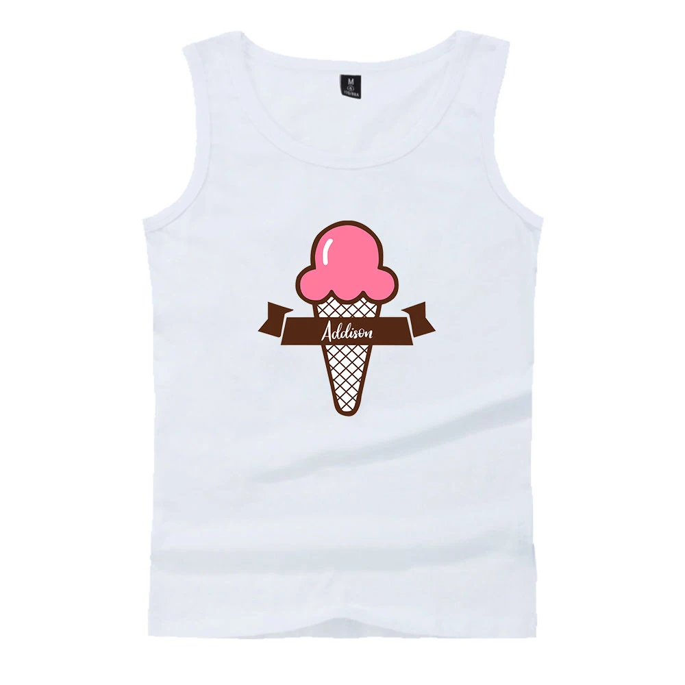 

Streetwear fashion Print Addison Rae 2021 Summer Tank Top Casual Sports Cotton Cartoon Broadcloth O-neck cool and refreshing