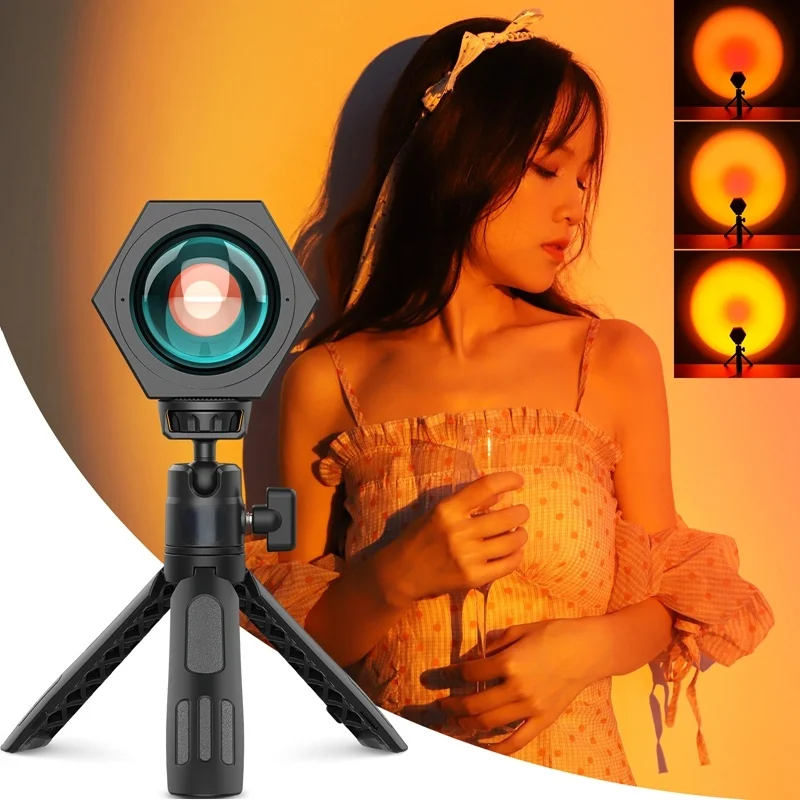 

Sunset Light Video Light For Photography Live Streaming Projector Atmosphere Light Night Lamp Bar Coffee Stores
