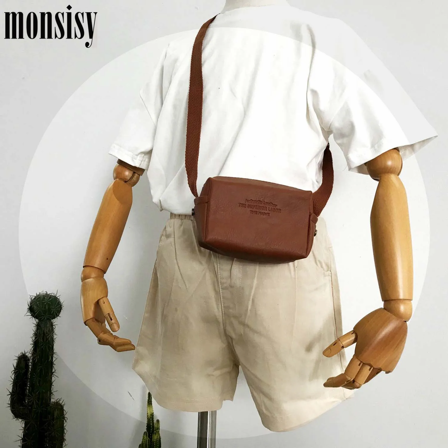 coffee Monsisy мальчик кошелек и сумочка для девочек Детский кошелек винтажная сумка через плечо из искусственной кожи маленький кошелек для мелочи Рождественский подарок - Цвет: coffee