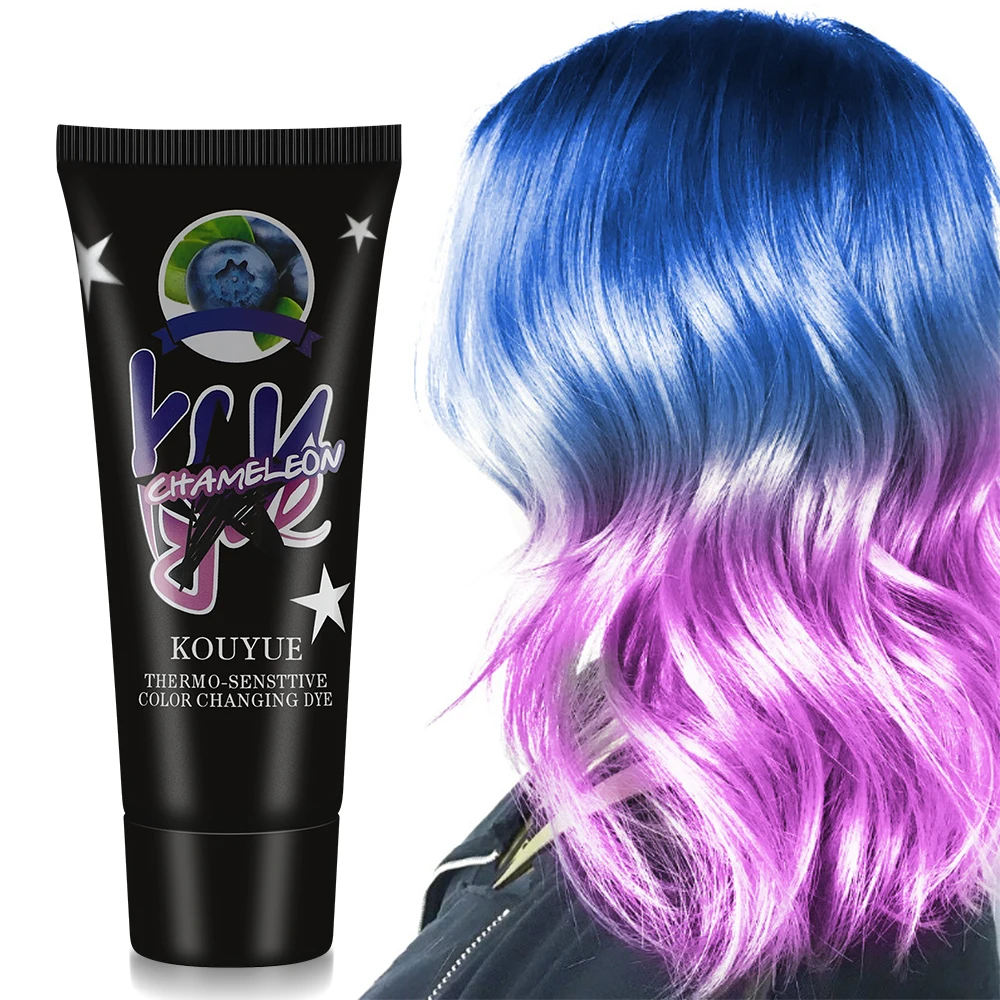 

80ML Hair Dye Cream Permanent Hair Color Dye Thermochromic Color Changing Hair Dye Beauty Hairdye Hair Coloring