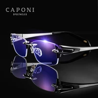 caponi pure titanium glasses frame high quality classic original style eyeglasses for men blue light filter optical frame jf1203